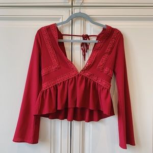 Classy burgundy crop top